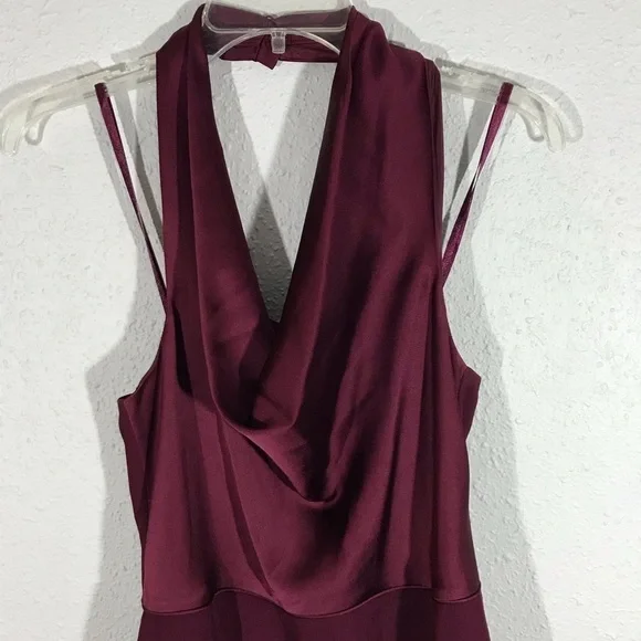 Ann Taylor Burgundy Halter Cocktail Dress size 6 - Picture 2 of 6